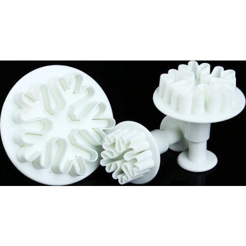 3 pcs/set Snowflake Cookie Cutter Plastic Fondant cake decorating tools Cupcake Wedding decoration Kitchen accessories BY1004