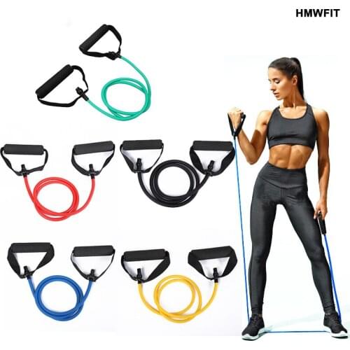 5 Levels Resistance Bands with Handles Yoga Pull Rope Elastic Fitness Exercise Tube Band for Home Workouts Strength Training