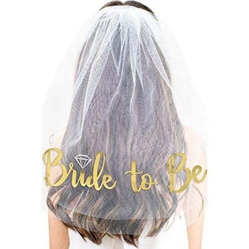60*70cm Bachelorette Party Veil Bride To Be Gilded Bride for Hen Night Party Wedding Bridal Shower Decorations Ideas Supplies
