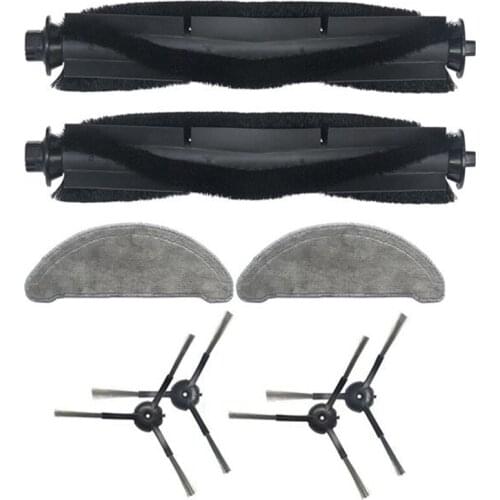 Promotion!8Pcs Main Roller Mop Pad Rag Cloth Side Brush Replacement Parts for Xiaomi Roidmi Eve Plus Robotic Vacuum Cleaner