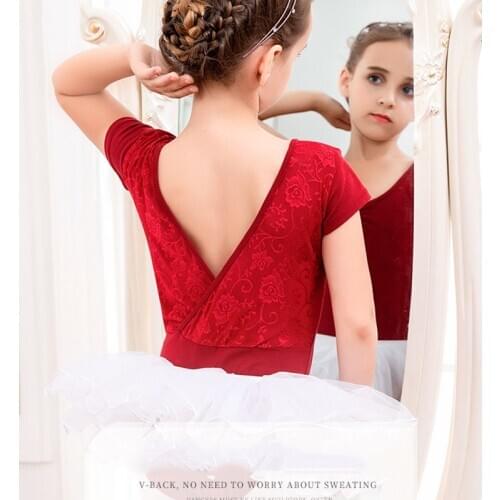 Ballet Leotards for Girls Lace Gymnastics Leotard Kids Dance Skirt Ballet Tutu White Classical Dance Costume Ballerina Dancewear