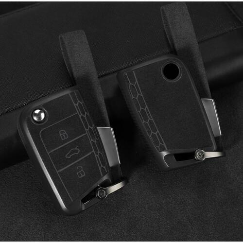 2019 New Plastic+Leather Car Key Case Cover For Volkswagen VW Golf 7 MK7 Tiguan mk2 for Skoda Octavia A7 Kodiaq 2017 2018 2019