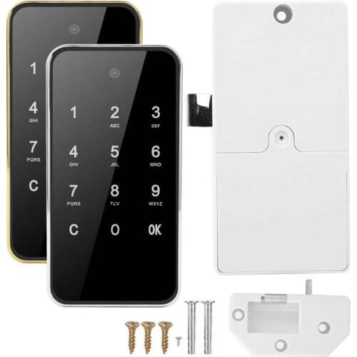 Electronic Password Lock Smart Keyless Digital Coded Lock Touch Screen File Drawer Locker SPA Sauna Cabinet Lock USB Chargeable