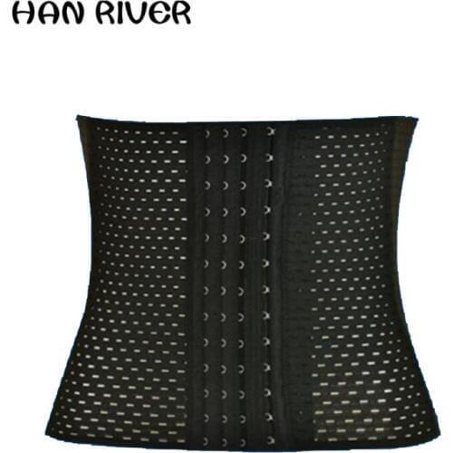 Four seasons hollow breathable belly belt body sculpting belt no curling cartilage thin belt belt 6 rows of 13 buckle hot sale