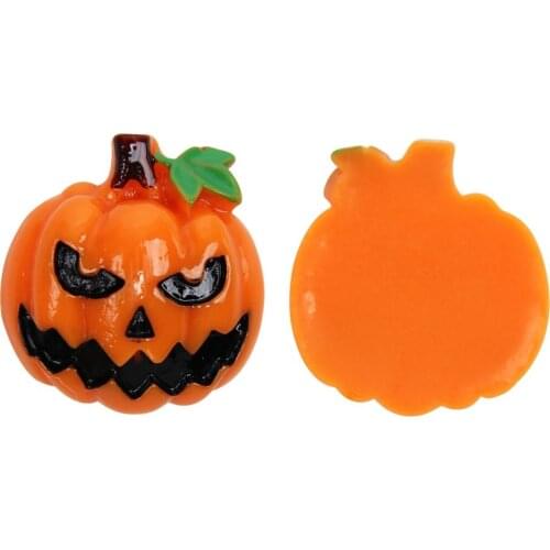 IBOWS New 10Pcs spider Pumpkin ghost Resin Flatback Cabochon Kawaii DIY Resin Craft Decoration Miniature Resin Halloween For DIY