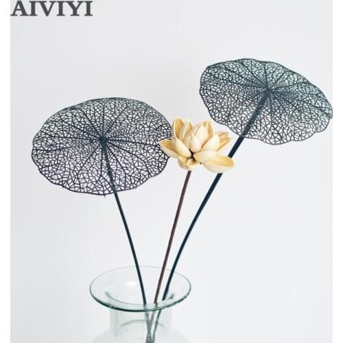 Artificial plastic lotus leaf hollow lotus leaf fake flower living room vase wedding desktop accessories artificial flower