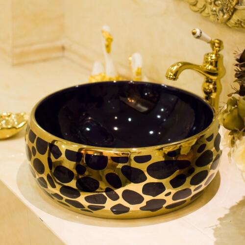 Jingdezhen ceramic sink wash basin Ceramic Counter Top Wash Basin Bathroom Sinks round lavatory sink