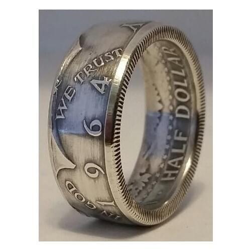 90% Silver US Kennedy '1964' Half Dollar Ring Handmade In Sizes 6-12