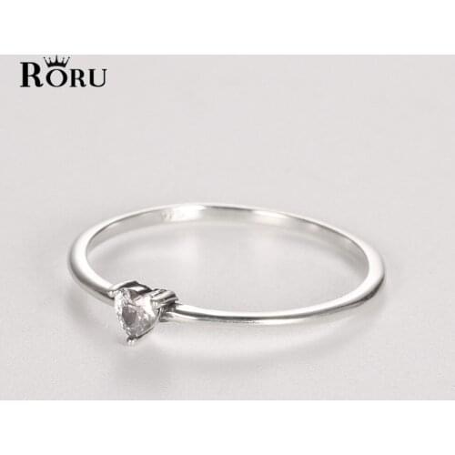 S925 Silver Shiny CZ Stone Lovely Sweet Heart Stone Ring for Women Laies Lover Luxury Brand Wedding Engagement Jewelry Gifts