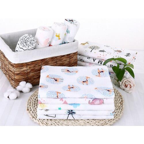 NEW Genuine Muslin Baby Blanket Baby Swaddle 100% Cotton 115*115cm Envelope Wrap Newborn Super Soft Kids Bedding Diaper 071402