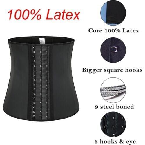 Waist Trainer Latex Shapewear Slimming Belt Waist Cincher Body Shaper 9 Steel Bone Tummy Control for Women