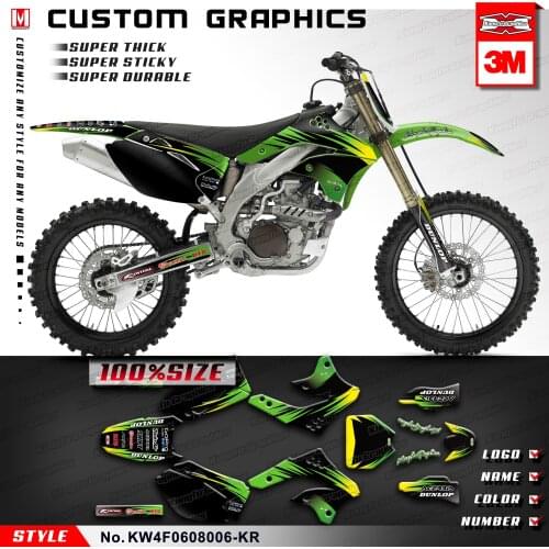 KUNGFU GRAPHICS Race Stickers Off-road Decals for KX250F KX450F KXF 250 450 2006 2007 2008