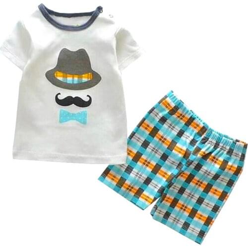 Summer baby girl clothes set cotton baby boys short sleeve T-shirt shorts suit 1 year old baby girls Casual clothing New
