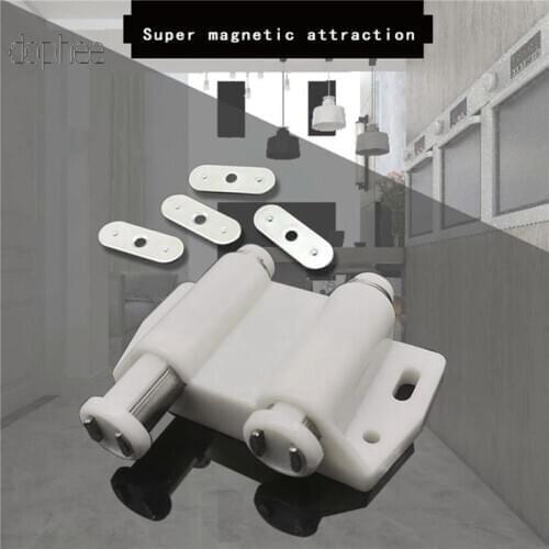 Dophee 10pcs Double Magnetic Door Touch Catch Kitchen Cupboard Damper Buffers Cabinet Door Drawer Magnetic Push Open Catch Latch