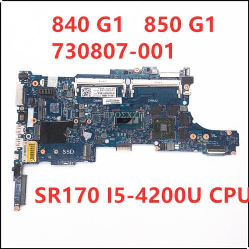 Free shipping For 840 G1 850 G1 Laptop motherboard 730807-001 6050A2559101-MB-A02 With SR170 I5-4200U CPU 100% working well
