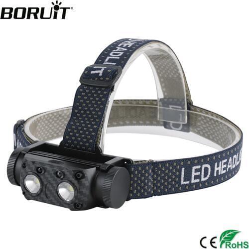 BORUiT B35 XM-L2 LED Headlamp Body Motion Sensor 21700 Battery Headlight USB Rechargeable Head Torch Camping Hunting Flashlight