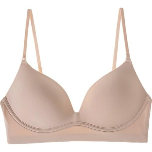 2020 New Solid Color Smooth Bra with Removable Straps Girls Bras Soft Comfortable Underwear Women Lingerie White Black Skin