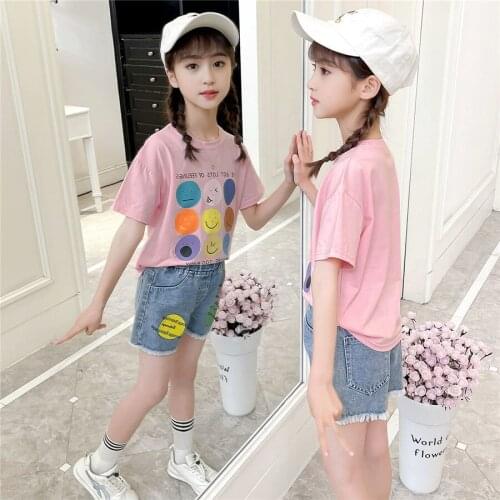 Baby Girls Clothes Summer Cotton Kids Clothes Set Tops+Jeans Shorts Tracksuit Suit Toddler Girls Outfits For Children Clothes