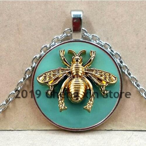 2020 European and American fashion glass round necklace jewelry sweater chain necklace jewelry gift