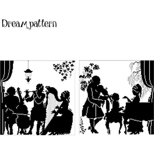 Concert cross stitch package party single black 18ct 14ct 11ct white cloth cotton thread embroidery DIY handmade needlework