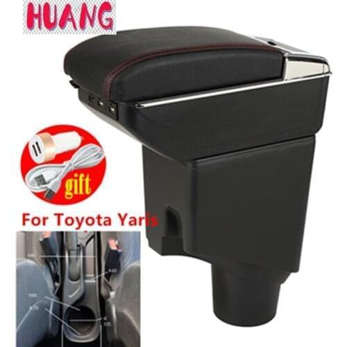 For Toyota Yaris Armrest For Toyota Yaris hybrid Car Armrest box 2021 2020 2019 2018 Retrofit parts Interior Storage box USB LED