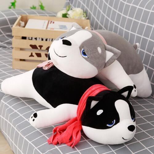 50cm Lovely Lifelike Siberian Husky Plush Stuffed Animal Toys Pillow Cushion Pet Dog Baby Kids Gift