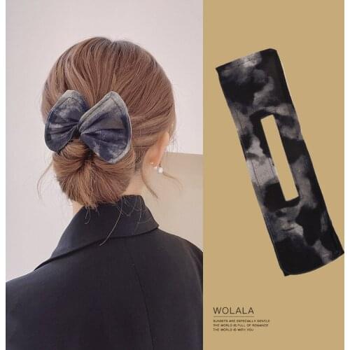 New design magic girl clip lazy bow tie headband hair easy female summer ball head tying hair twister hair band braid tool