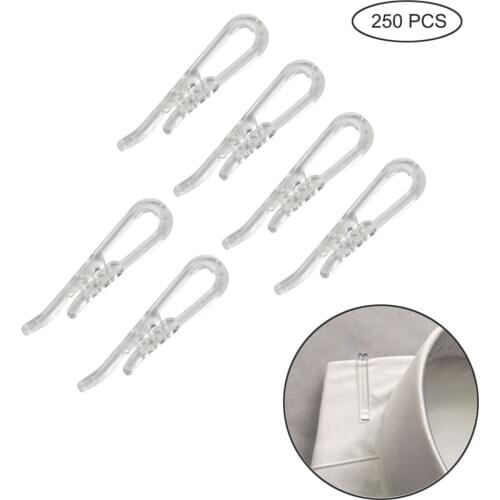 250 pcs U shaped plastic transparent clips multifunctional stocking fabric toothed clothespins for shirts bras panties and socks