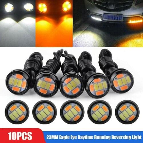 10pcs Car Led Eagle Eye Light 23mm 9W 4014 6smd Super Bright Lens High Power Daytime Running Light for Fog Light