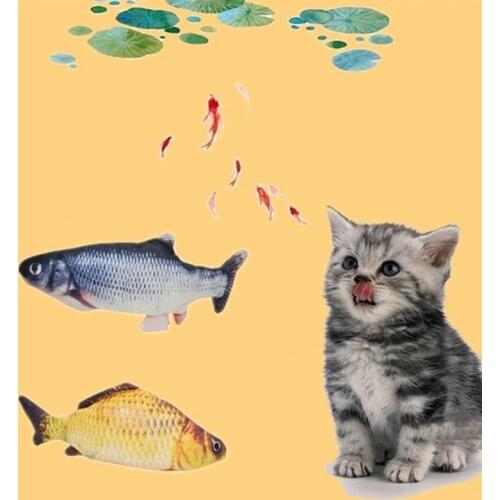 30CM Dancing Moving Floppy Fish Cats Toy Cat Wagging Catnip Toy USB Charging Simulation Electronic Pet Cat Toy Hot Sale
