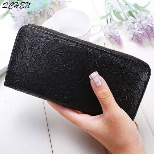 Women Wallets Long Zipper Luxury Brand Leather Coin Purses printing Clutch Wallets Female Money Bag Credit Card Holder 527