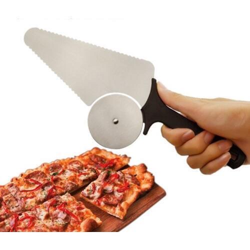 1PC 28.5x11cm Stainless Steel Pizza Cutter Round Shape Pizza Wheels Cutters Cake Bread Round Knife Cutter Pizza Tools ELB 053