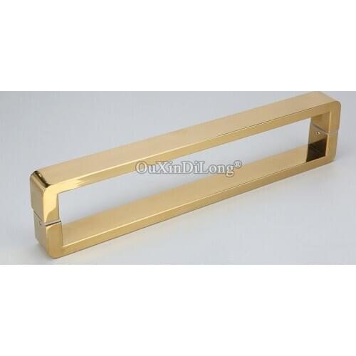 1PCS Stainless Steel Shower Glass Sliding Door Handles Glass Door Pull / Push Handles Titanium Gold Hole Distance 400mm / 440mm