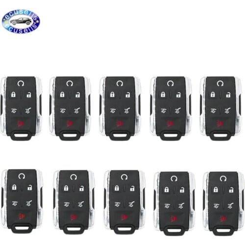 10 PCS, 6 Buttons Silver Side New Replacement Keyless Entry 5+1 Buttons for Chevrolet Remote Key Fob Shell Car Key Case