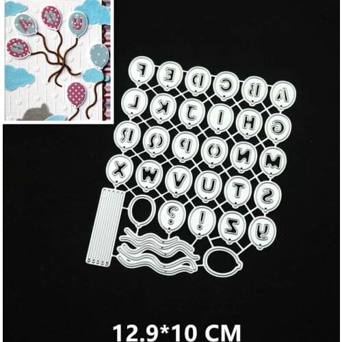 2021 New Alphabet Balloons Cutting Dies DIY Scrapbooking Embossing Paper Photo Frame Stamps Crafts Template Mould Stencils