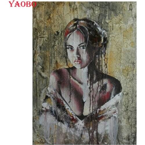 5D Diy Diamond Mosaic Abstract woman pattern Diamond Painting Full Square Round Embroidery Sale Rhinestones Pictures