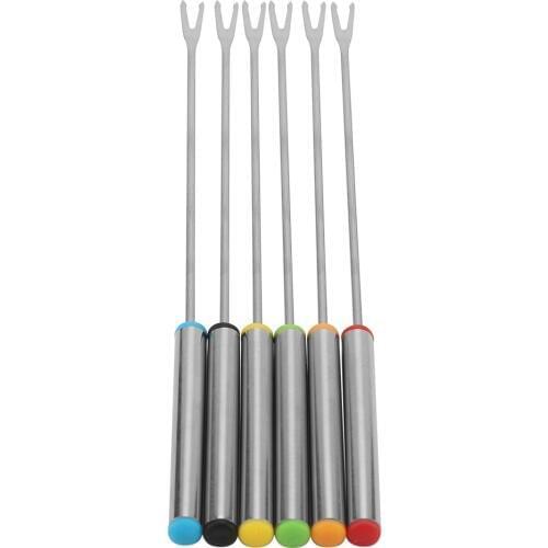 6PCS/Set Stainless Steel Chocolate Fork Hot Pot Forks Cheese Fruit Dessert Fork Fondue Melting Skewer Kitchen Accessories Gadget