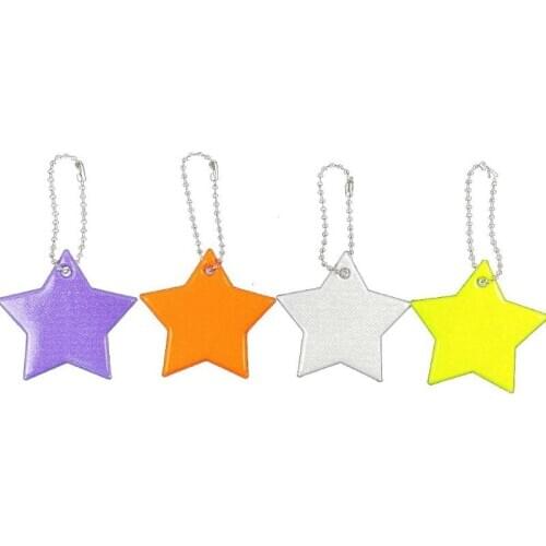 Child Safety Reflector Key Ring Star Ultra Reflective Gear Keychain Bag Clothing F3MD
