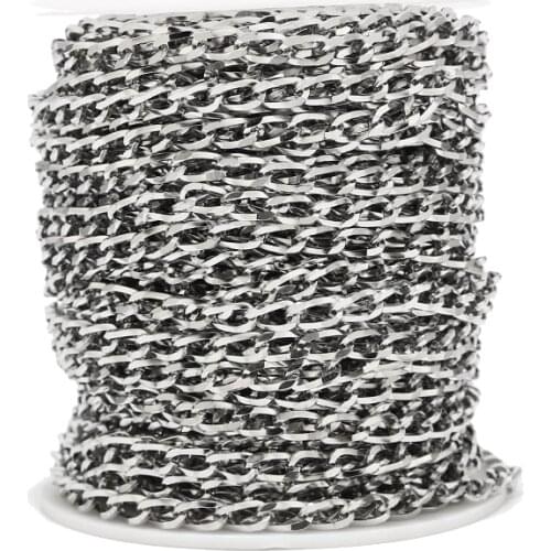 5.5mm Width fashion Stainless Steel Link Chain Twisted Chains Findings Fit for Jewelry Making &DIY