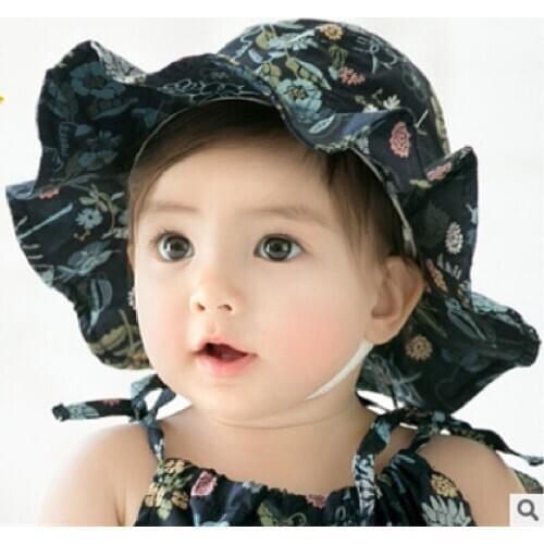 Toddler Hat Baby Girl Infant 1-2Y Floral Tire Summer Spring Beach Sunshade Cap Cute Kids Petal Beanies