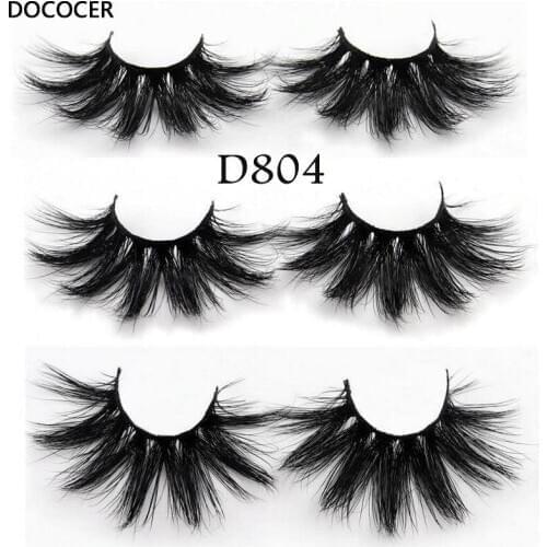 DOCOCER 25mm Lashes Mink Eyelashes 3D Mink Strip Eyelashes Long Dramatic Full Lashes Handmade Makeup False Eyelashes maquiagem