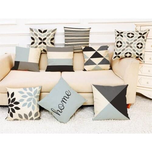 Home Decor Cushion Cover Simple Geometric Throw Pillowcase Pillow Covers Cotton Linen Throw Cushion Cover Home Decorartion