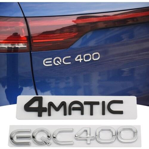 Car Rear Tailgate Trunk Badge Emblem 3D Trim Sticker Black Silver Car Tuning For Mercedes Benz 4MATIC EQC400 EQC EQC350 Supplies