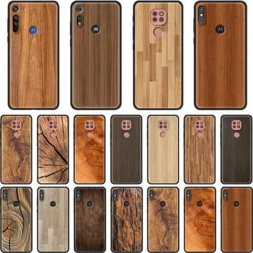 Phone Case for Moto G8 G9 Play E7 Plus Power Lite One Fusion E6s Edge G Stylus Soft Shell Cover Coque Natural Wood
