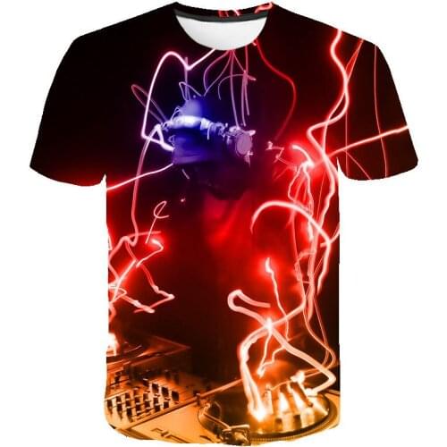 Fashion Music 3D T Shirt Men Printed O Neck Loose Short Sleeve T-shirt Summer Casual Hot Sale 2021 New Mens T Shirt Plus Size