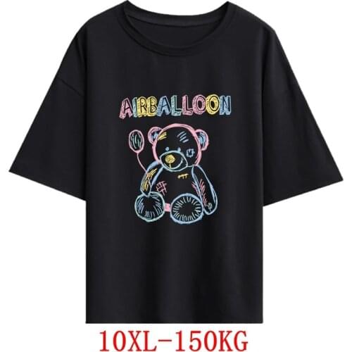 Large size womens T-shirt cat plus size 7XL 8XL 9XL 10XL summer round neck short sleeve loose plus size white big T-shirt top