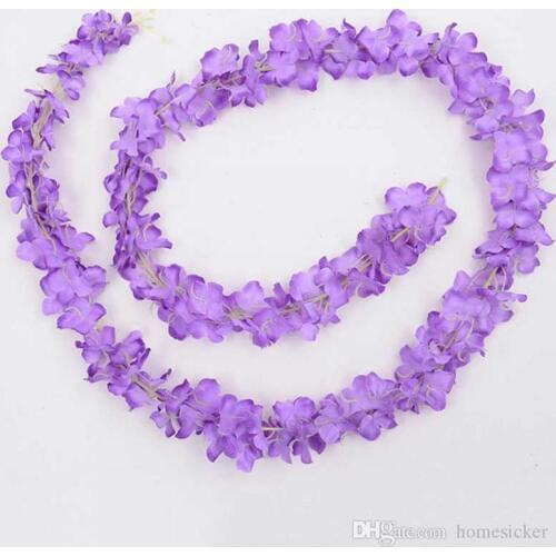 2 M Long White Hydrangea Garland Rattan Artificial Silk Wisteria Vine For Wedding Decoration Shooting Props Supplies