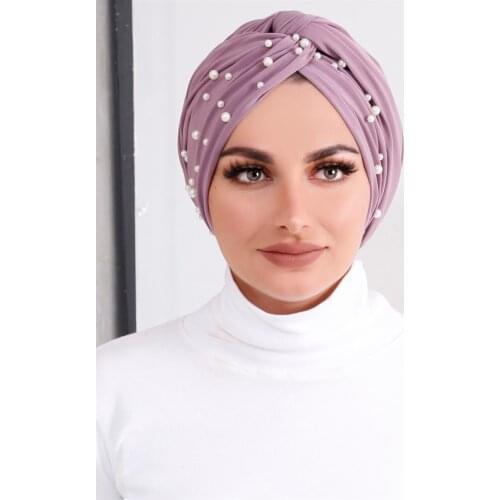 Hijab Wrap Turban Bonnet with pearl Shawls and Wraps hijab femme musulman Islamic Turkey india african head wraps وشاح عمامة