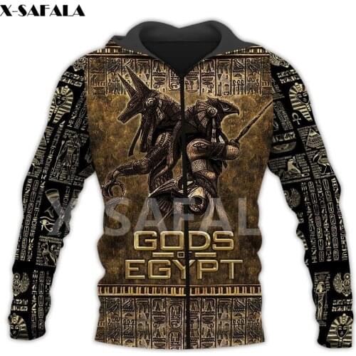 Anubis Egypt Ancient God Eyes Symbol Tattoo 3D All Printed Hoodie Man X Women Harajuku Outwear Zipper Pullover Sweatshirt Casual