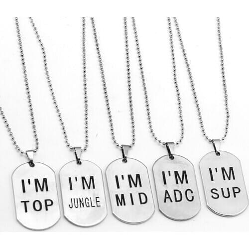 Game League of LOL Necklace Legend Dog Tag Stainless Steel Metal Bead Chain Pendant Men Women Necklaces Jewelry Accessories